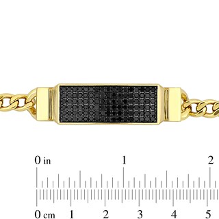 Eternally Bonded Men's 1.63 CT. T.W. Black Diamond I.D. Curb Chain Bracelet in 14K Gold|Peoples Jewellers