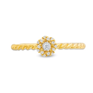 Circle of Gratitude® Collection 0.05 CT. T.W. Diamond Braided Frame Ring in 10K Gold|Peoples Jewellers