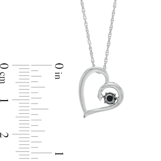 Unstoppable Love™ 0.15 CT. Black Diamond Solitaire Tilted Heart Pendant in Sterling Silver|Peoples Jewellers