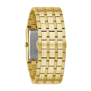 Men's Bulova Quadra Marc Anthony Diamond Accent Gold-Tone Watch with Black Square Dial (Model: 97D132)|Peoples Jewellers
