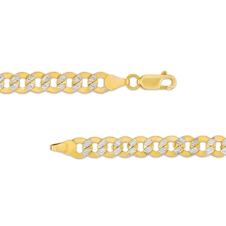 Men's 6.3mm Flat Curb Link Necklace in Hollow 10K Gold - 22"|Peoples Jewellers