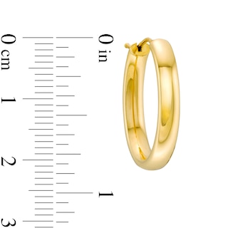 Oval Hoop Earrings in Hollow 18K Gold|Peoples Jewellers