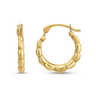 55.0mm Scalloped Hoop Earrings in 14K Gold|Peoples Jewellers