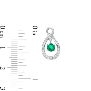 Unstoppable Love™ Lab-Created Emerald and White Lab-Created Sapphire Teardrop Stud Earrings in Sterling Silver|Peoples Jewellers
