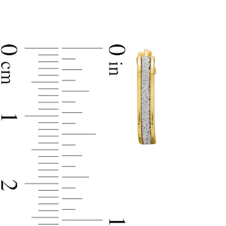 Glitter Enamel Square-Shaped Hoop Earrings in Hollow 14K Gold|Peoples Jewellers