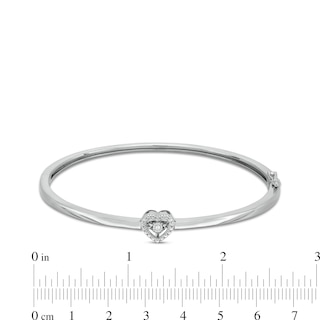 Unstoppable Love™ Diamond Accent Heart Frame Bangle in Sterling Silver|Peoples Jewellers