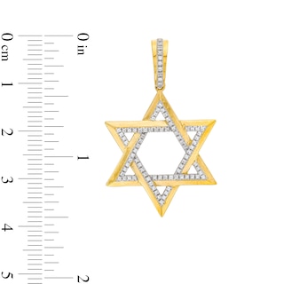 Men's 0.25 CT. T.W. Diamond Star of David Necklace Charm in 10K Gold|Peoples Jewellers