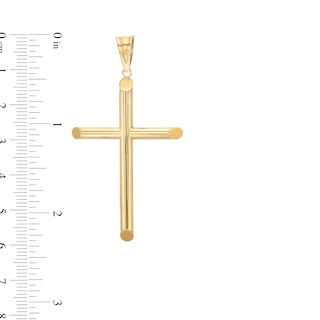 53.0mm Modern Cross Necklace Charm in Hollow 10K Gold|Peoples Jewellers