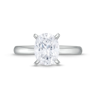 2.00 CT. Oval-Cut Certified Diamond Solitaire Engagement Ring in 14K White Gold (I/I1)|Peoples Jewellers