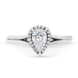 0.75 CT. T.W. Pear-Cut Diamond Frame Engagement Ring in 14K White Gold (I/I1)|Peoples Jewellers
