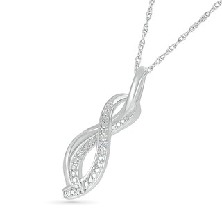Diamond Accent Infinity Swirl Pendant in Sterling Silver|Peoples Jewellers