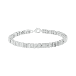 0.30 CT. T.W. Diamond Duo Link Bracelet in Sterling Silver - 7.5"|Peoples Jewellers
