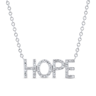 0.085 CT. T.W. Diamond "HOPE" Necklace in Sterling Silver|Peoples Jewellers