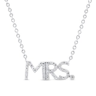 0.085 CT. T.W. Diamond "MRS" Necklace in Sterling Silver|Peoples Jewellers