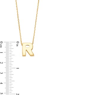 Uppercase Block "R" Initial Pendant in 10K Gold|Peoples Jewellers