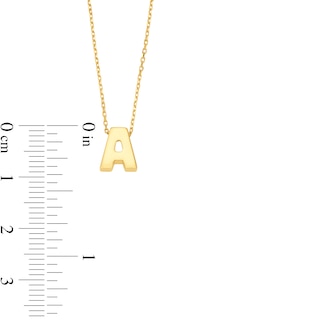Uppercase Block "A" Initial Pendant in 10K Gold|Peoples Jewellers