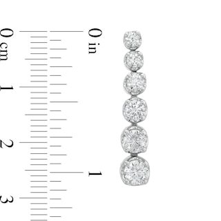 Italian Gold 2.00 CT. T.W. Journey Certified Diamond Drop Earrings in 18K White Gold (I/SI2)|Peoples Jewellers
