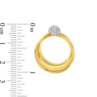 Italian Gold 0.20 CT. T.W. Diamond Doorknocker Earrings in 18K Gold|Peoples Jewellers