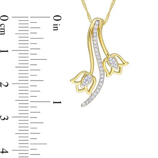 0.15 CT. T.W. Diamond Tulip Pendant in 10K Gold|Peoples Jewellers