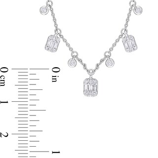 0.51 CT. T.W. Multi Diamond Station Necklace in 14K White Gold|Peoples Jewellers