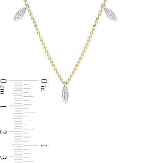 0.09 CT. T.W. Diamond Frame Station Necklace in 14K Two-Toned Gold|Peoples Jewellers