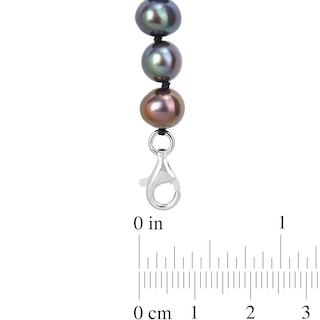 Men's 7.0-7.5mm Black Tahitian Cultured Pearl Compass Necklace in Sterling Silver|Peoples Jewellers