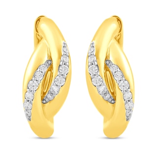 0.20 CT. T.W. Diamond Twist Earrings in 10K Gold|Peoples Jewellers