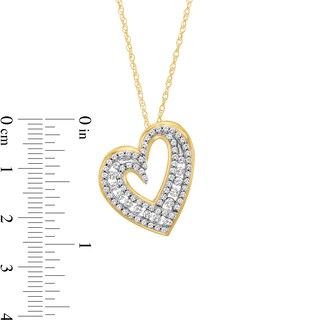 1.00 CT. T.W. Certified Lab-Created Diamond Tilted Heart Pendant in 10K Gold (F/SI2)|Peoples Jewellers