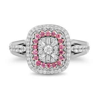 Enchanted Disney 0.45 CT. T.W. Multi-Diamond and Pink Tourmaline Ring in 14K Two Tone Gold - Size 7|Peoples Jewellers