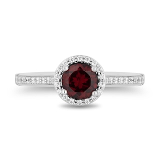 Enchanted Disney Villains 0.37 CT. T.W. Diamond and Garnet Engagement  Ring in 14K White Gold - Size 7|Peoples Jewellers
