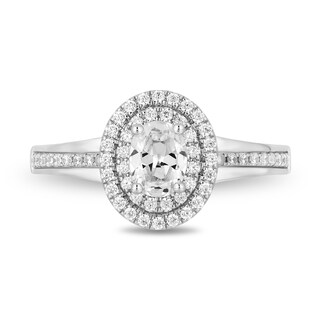 Enchanted Disney Majestic Princess 0.95 CT. T.W. Oval Diamond Frame Engagement Ring in 14K White Gold - Size 7|Peoples Jewellers
