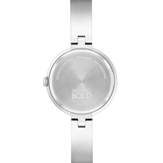 Ladies' Movado Bold® Crystal Accent Bangle Watch with Pink Mother-of Pearl Dial (Model: 3601178)|Peoples Jewellers