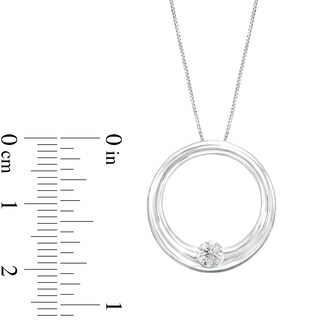 0.25 CT. Certified Lab-Created Diamond Solitaire Open Circle Pendant in 14K White Gold (F/SI2)|Peoples Jewellers