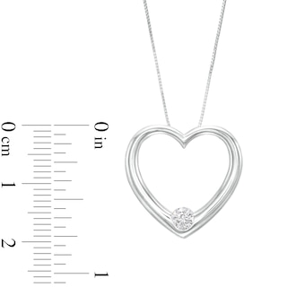 0.25 CT. Certified Lab-Created Diamond Solitaire Open Heart Pendant in 14K White Gold (F/SI2)|Peoples Jewellers