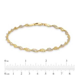 2.9mm Dorica Singapore Chain Bracelet in Solid 14K Two-Tone Gold - 7.25"|Peoples Jewellers