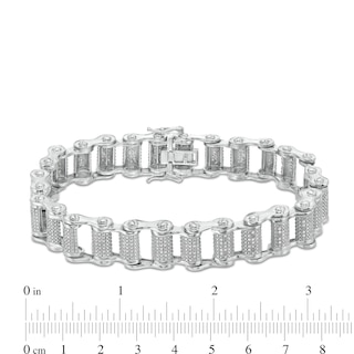 Men's 1.00 CT. T.W. Diamond Bike Chain Bracelet in Sterling Silver - 8.5"|Peoples Jewellers