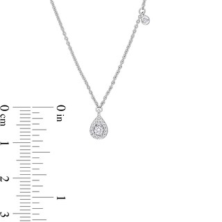 0.19 CT. T.W. Diamond Teardrop Three Stone Station Necklace in 14K White Gold - 17"|Peoples Jewellers