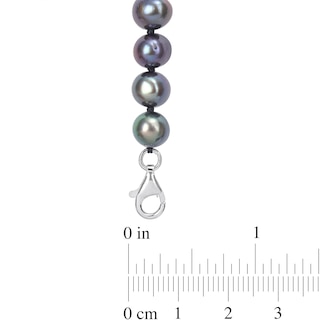 Men’s Black Freshwater Cultured Pearl and Anchor Necklace in Sterling Silver-21”|Peoples Jewellers