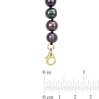 Black Freshwater Pearl and 0.62 CT. T.W. Black Diamond Football Charm Necklace in Sterling Silver with Gold Plate- 21”|Peoples Jewellers