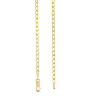2.4mm Diamond-Cut Flat Curb Chain Necklace in Solid 10K Gold - 20"|Peoples Jewellers