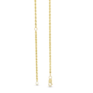 1.6mm Glitter Rope Chain Necklace in Solid 10K Gold
