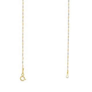 1.35mm Dorica Singapore Chain Necklace in Solid 18K Two-Tone Gold