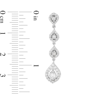 0.70 CT. T.W. Diamond Linear Teardrop Earrings in 10K White Gold|Peoples Jewellers