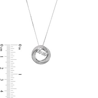 0.30 CT. T.W. Diamond "MAMA" Swirl Frame Pendant in Sterling Silver|Peoples Jewellers