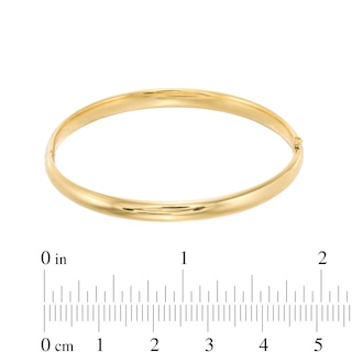 Child's 4.5mm Polished Bangle in Hollow 10K Gold - 5.5"|Peoples Jewellers