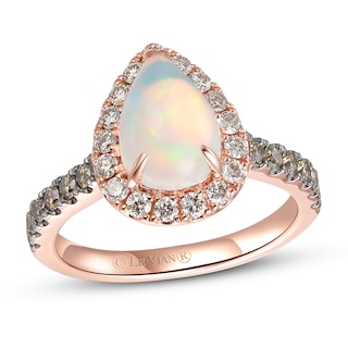 Le Vian® Pear-Shaped Neapolitan Opal™ and 0.70 CT. T.W. Diamond Frame Ring in 14K Strawberry Gold®|Peoples Jewellers