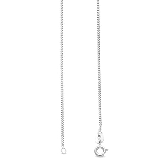 1.2mm Curb Chain Necklace in Solid 18K White Gold - 18”|Peoples Jewellers