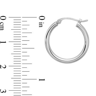 18.5mm Tube Hoop Earrings in Hollow Platinum|Peoples Jewellers