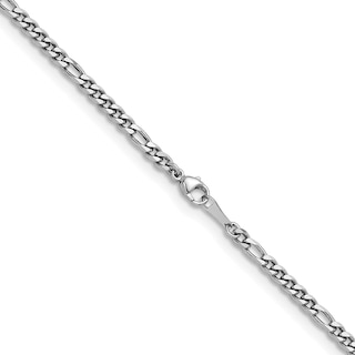 3.2mm Figaro Chain Necklace in Solid Platinum