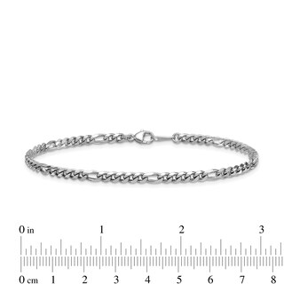 3.2mm Figaro Chain Bracelet in Solid Platinum - 8"|Peoples Jewellers